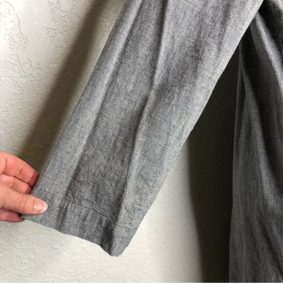 Anthropologie Holding Horses gray button front linen blend tunic top or dress 6 - Picture 6 of 13
